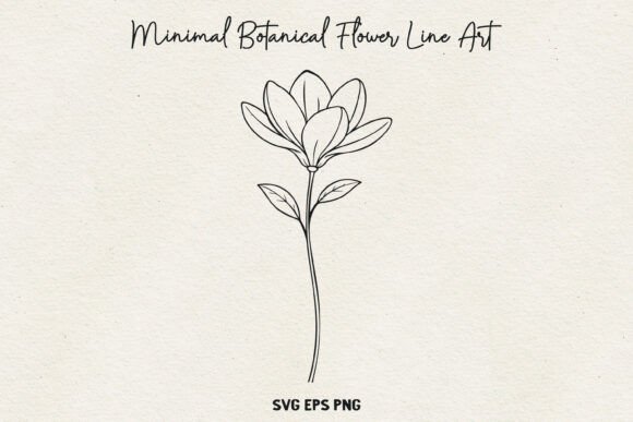Botanical Flower SVG: A Modern Thin Line Floral Essential