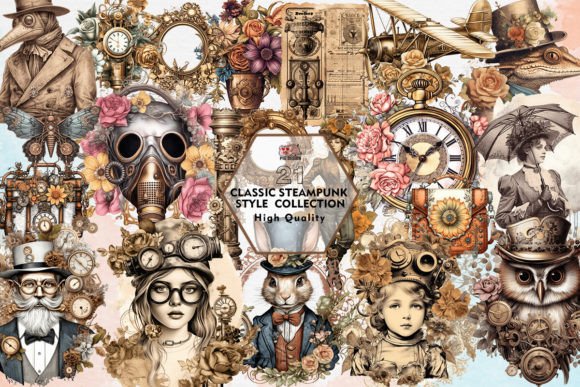 Classic Steampunk Style Collection: Design Assets