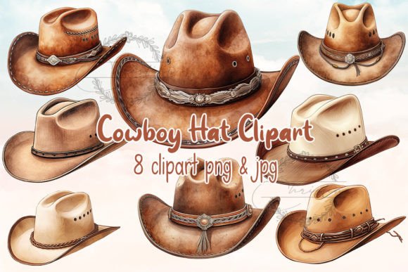 Cowboy Hat Watercolor Clipart: A Designer's Creative Asset