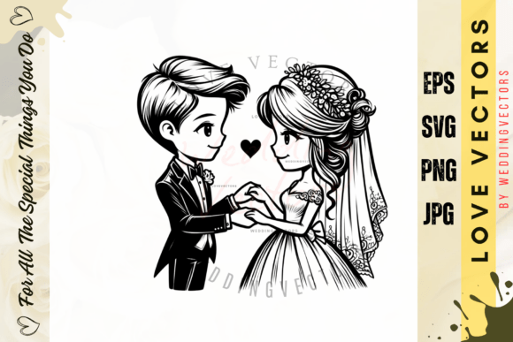 Elegant Wedding Couple and Love Vectors for Modern Design