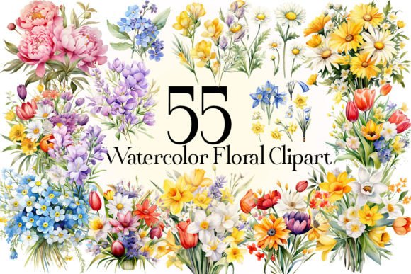 Elevate Your Designs with Watercolor Floral Clipart