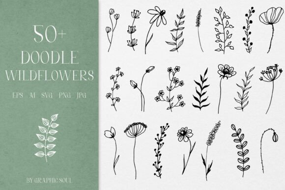 Elevate Your Projects with Elegant Wildflower Line Art