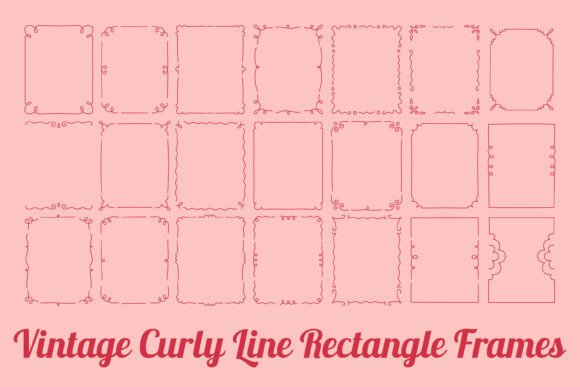 Enhance Your Projects with Vintage Curly Line Frames