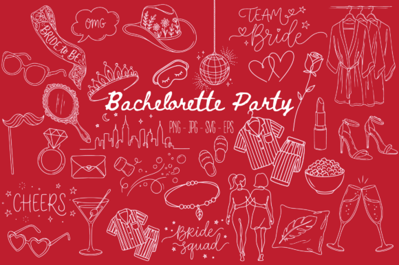 Essential Doodle Clipart for Bridal Event Branding