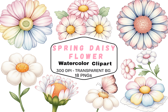 Spring Daisy Watercolor Clipart: Elevate Your Design Projects