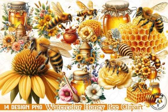 Watercolor Honey Bee Clipart PNG: Elevate Your Designs