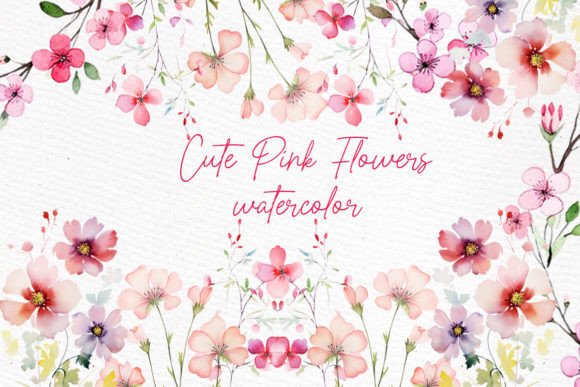 Watercolor Pink Flowers Wild Pink Floral: A Designer's Essential Clipart Set